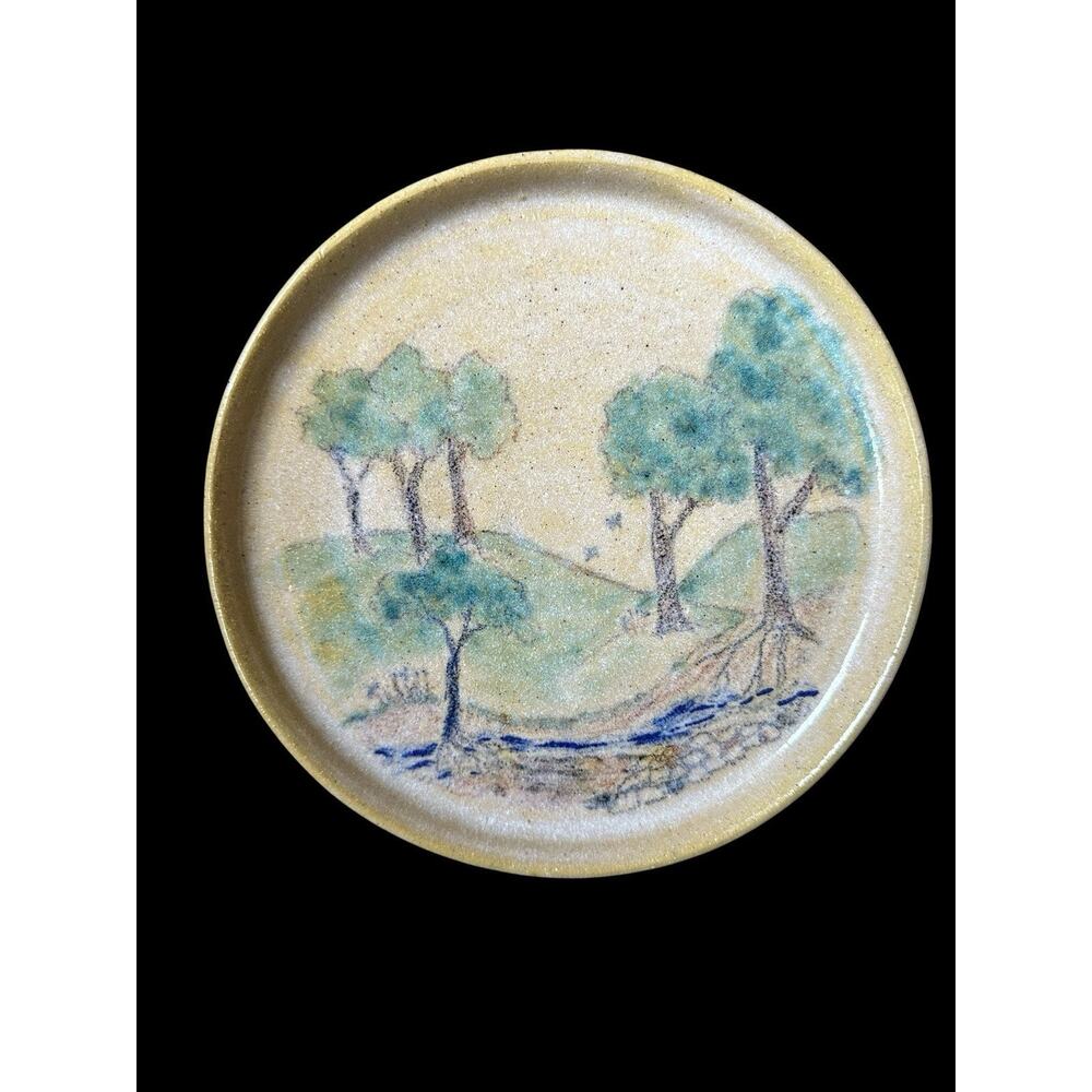 Norma Lathrop Studio Trees Pottery Decorative Plate Signed & Dated 2000 Hawaii - Picture 5 of 13